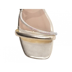 Sandália Feminina Glamour Ouro Light - Salto Baixo 2,5cm - Torricella