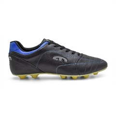 ChuteiraEGM Masculina em Couro Flex Society Preta e Verde Limão - comprar online