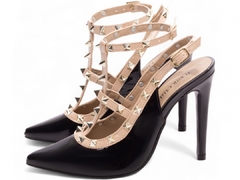 Sapato Scarpin Elegance - Salto 12cm - Verniz Preto e Bege na internet