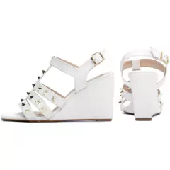 Imagem do Elegância e Conforto em Cada Passo - Sandália Feminina Anabela Plataforma com Salto de 9cm Branco
