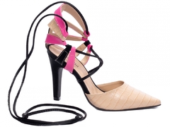 Imagem do Scarpin Luxo Classe A - Salto Fino 9cm - Cores e Croco Bege
