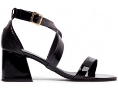 Sandália Arrasadora em Verniz Preto - Salto Grosso 7 cm - Antiderrapante - comprar online