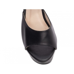 Sandália Meia Pata Feminina - Napa Preta - Salto 13 cm