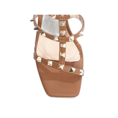 Sandália Caramelo Confortável - Salto 7 cm - Antiderrapante