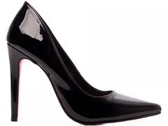Sapato Scarpin Salto 12 - Fino em Cone Verniz Preto - loja online