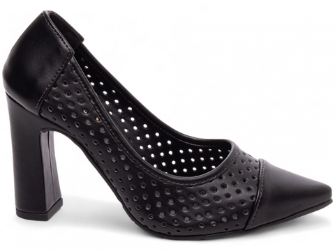 Scarpin Preto Confortável - Salto 9 cm - Antiderrapante