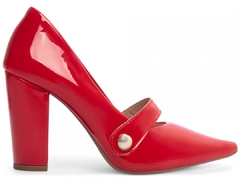 Scarpin Vermelho - Sofisticação e Conforto com Salto de 9 cm - loja online