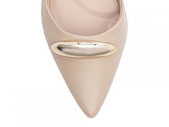 Imagem do Scarpin Bege - 6 cm - Enfeite Dourado
