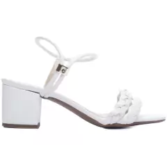 Elegância e Conforto - Sandália Feminina Salto 5,5cm Robusto em Branco - comprar online