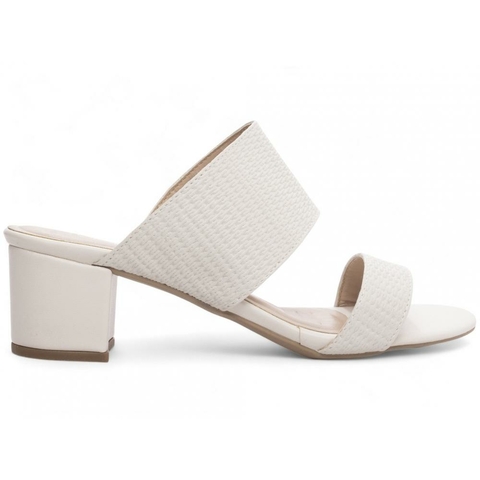 Sandália Tamanco Off White Confortável - Salto 5 cm - Antiderrapante - comprar online