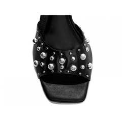 Sandália Salto Bloco - Fivela Prata e Cacharrel Confort - 7,5cm - Coleção Verão Glamour