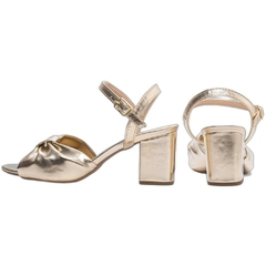 Sandália Feminina Dourada - 6 cm - Fivela Dourada - Calcadospravc | Loja de Calçados
