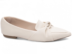 Imagem do Sapatilha Mocassim Feminino Bico Fino - Elegância em Napa Off White
