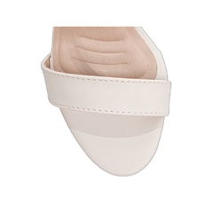Sandália Off White Confortável - Salto 9 cm - Antiderrapante