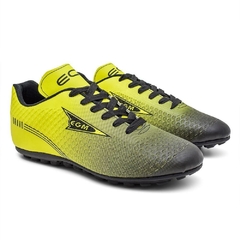 Chuteira EGM Masculina Bravo Society ( quadra ) Preta e Verde Limão