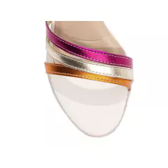 Sandália Glamour e Luxo Noturno Salto 8,5 cm - Multicolorida