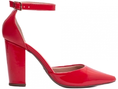 Scarpin Aberto com Fivela Salto 9cm| Luxo e Glamour em Vermelho - loja online