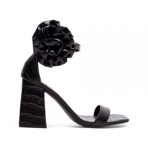 Sandália Preta Confortável - Salto 9 cm - Antiderrapante - comprar online