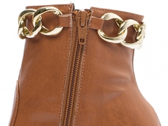 Bota Bico Fino Cano Médio Salto 9cm - Glamour e Elegancia - Caramelo na internet
