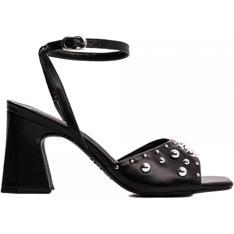 Sandália Salto Bloco - Fivela Prata e Cacharrel Confort - 7,5cm - Coleção Verão Glamour - comprar online