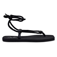 Sandália Rasteira Feminina de Amarrar Preto - comprar online
