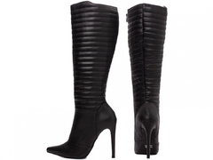 Bota Bico Fino Salto 12cm - Elegância e Sofisticação em Napa Preto na internet
