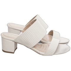 Imagem do Sandália Tamanco Off White Confortável - Salto 5 cm - Antiderrapante