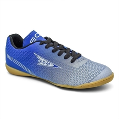 Chuteira EGM Masculina Bravo Indor ( Salao ) Azul e Branca - comprar online