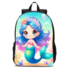 Mochila Infantil Sereia Azul