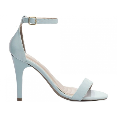 Sandália Salto 9,5cm Destaque com Elegância em Azul Verniz - comprar online