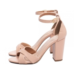 Sandália Glamour Exuberante Salto 8,5 cm - Elegancia em Bege - loja online