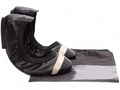 Imagem do Sapatilha Maria Mole Bag Shoes - Praticidade e Conforto em Verniz Preto, Napa Preto e Metalizado Ouro Light