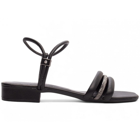 Sandália Feminina Preta - Salto Baixo 2,5cm - Torricella - comprar online