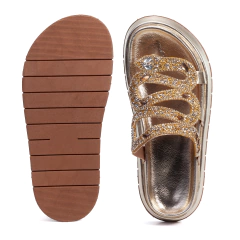 Sandalia Feminina YES Dourada | Brilhe com Conforto