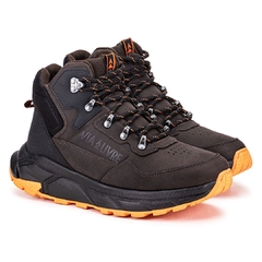 Bota Coturno Masculino Extra Leve Café e Laranja - comprar online