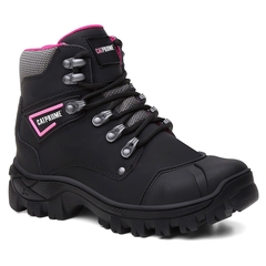 Imagem do Coturno CATPRIIME 6 de Couro com CA Preto e Rosa
