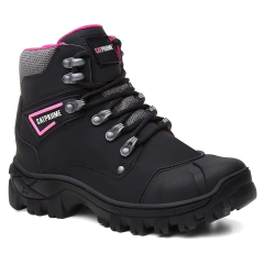 Imagem do Coturno CATPRIIME 6 de Couro com CA Preto e Rosa