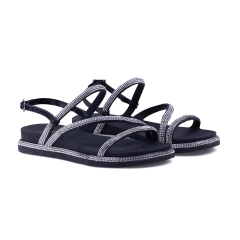 Sandalia Feminina YES Preto Crystal | Estilo Cintilante - Calcadospravc | Loja de Calçados