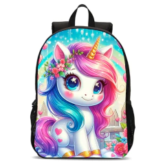 Mochila Infantil Unicórnio Azul