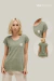 T-shirt Estonada Feminina Baby Long Verde Militar - comprar online