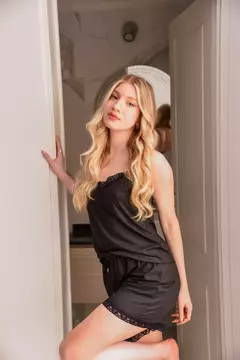 SET PIJAMA MORLEY NEGRO - comprar online