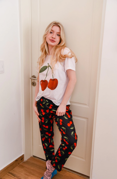 PIJAMA LARGO CEREZAS - comprar online