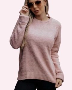 Suéter em Trico Rosa