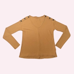 Blusa Canelada com Botões - comprar online