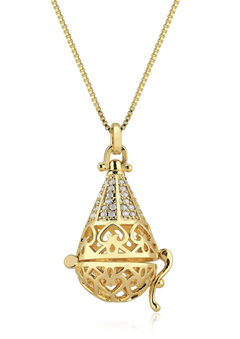 COLAR DIFUSOR FOLHEADO A OURO 18K PARA OLEO ESSENCIAL