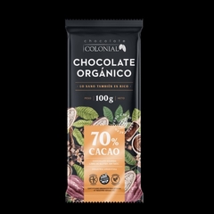 Tableta chocolate colonial organico 70% 100gr sin tacc