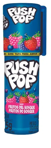 Chupetin Push Pop sabor frutos del bosque 14gr