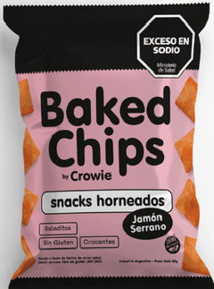 Crowie Baked Chips Snacks horneados Jamón Serrano x 50 g.