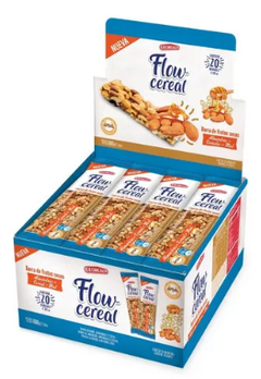 Flow cereal barritas almendra, mani, cereal con miel caja x 20unid