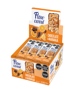 Flow cereal barritas de chocolate con naranja caja x 20unid